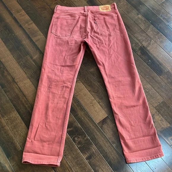 Levis 514 Mens Straight leg Red Size 33 x 32 Casual Denim Cotton blend - Picture 6 of 11